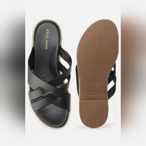 Cole Haan Florens Slide Sandals Black Leather Size 7B